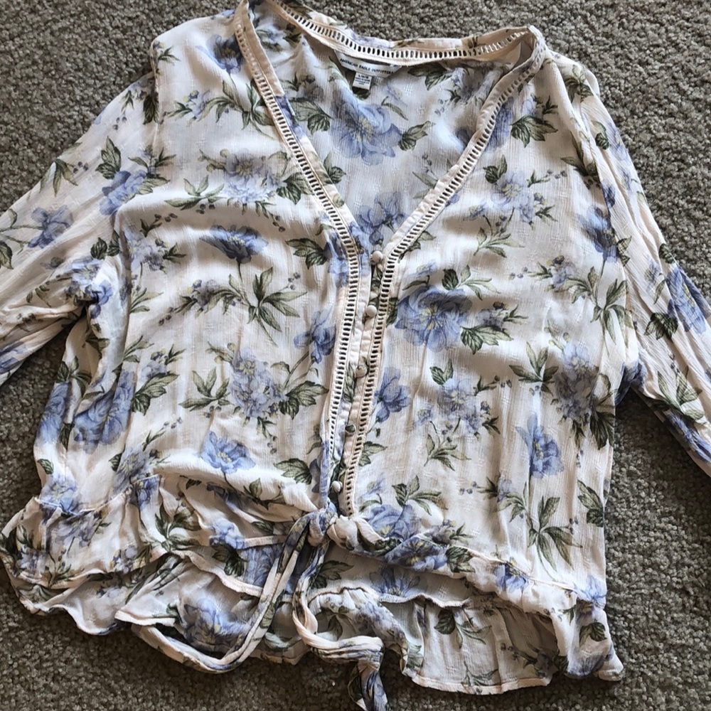 American Eagle Patterned Tie Top - image 1